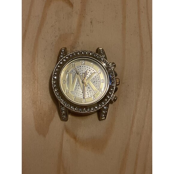 Michael Kors Gold-Tone Watch Face With Rhinestone Accents & Gold and White Dial - Picture 1 of 5